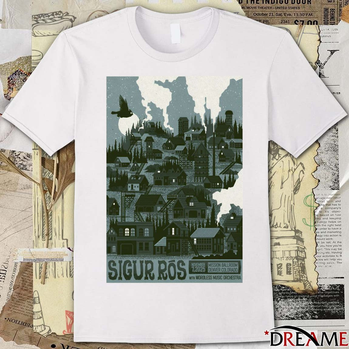 Poster Sigur Ros November 7 2025 Mission Ballroom Denver CO t-shirt