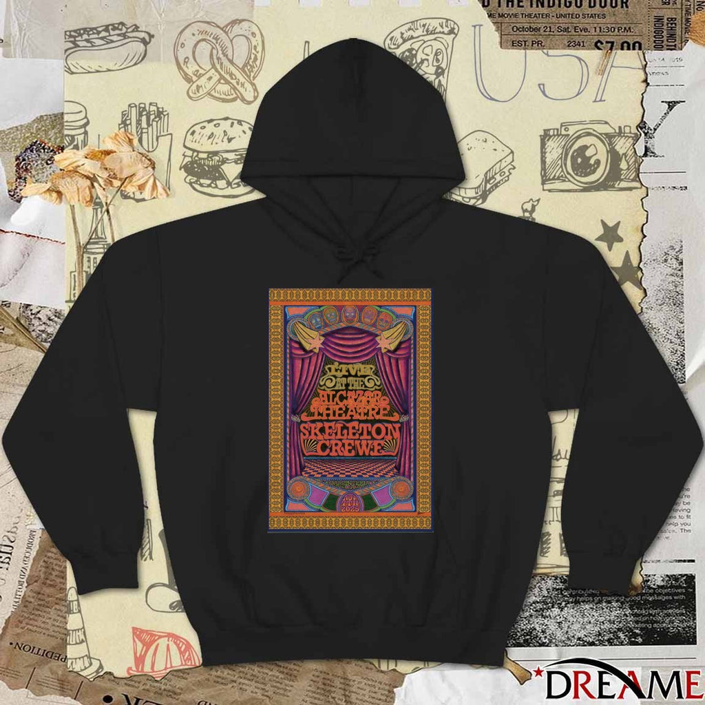 Poster Skeleton Crewe November 7 2025 Alcazar Theatre in Carpinteria CA t-shirt