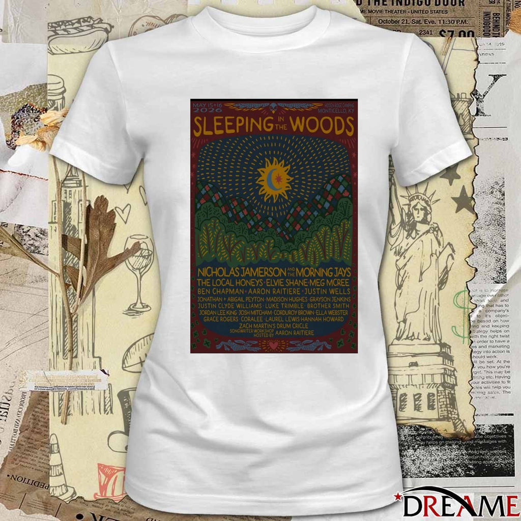 Poster Sleeping In The Woods Festival Monticello KY May 15-16 2026 t-shirt