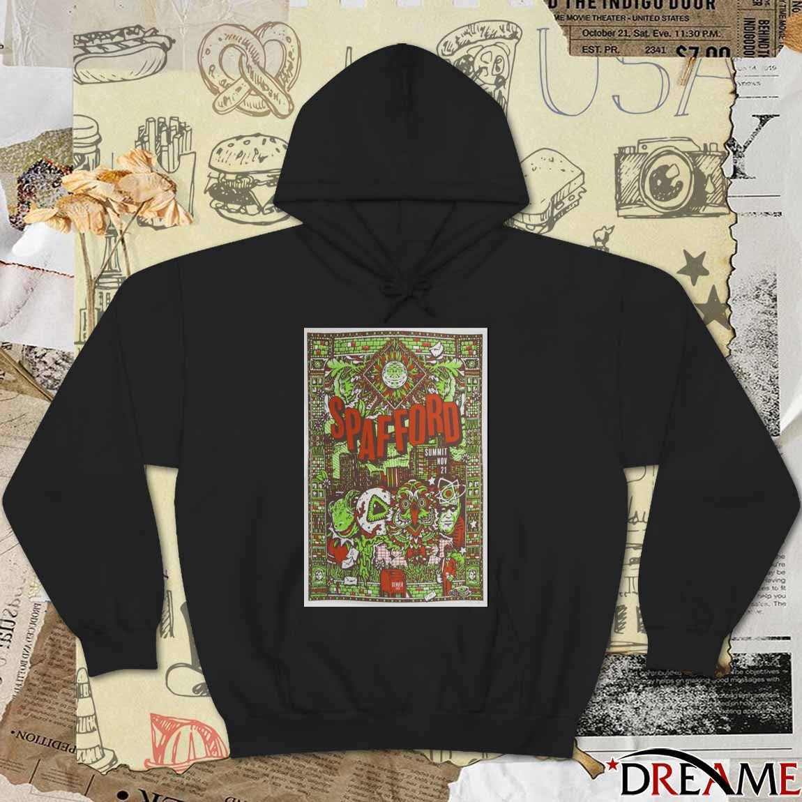 Poster Spafford Denver, CO November 21 2025 Concert t-shirt