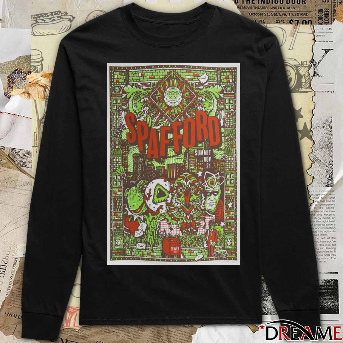 Poster Spafford Denver, CO November 21 2025 Concert t-shirt