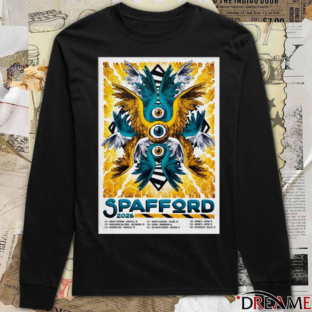 Poster Spafford Winter January 14-24 2026 Tour t-shirt