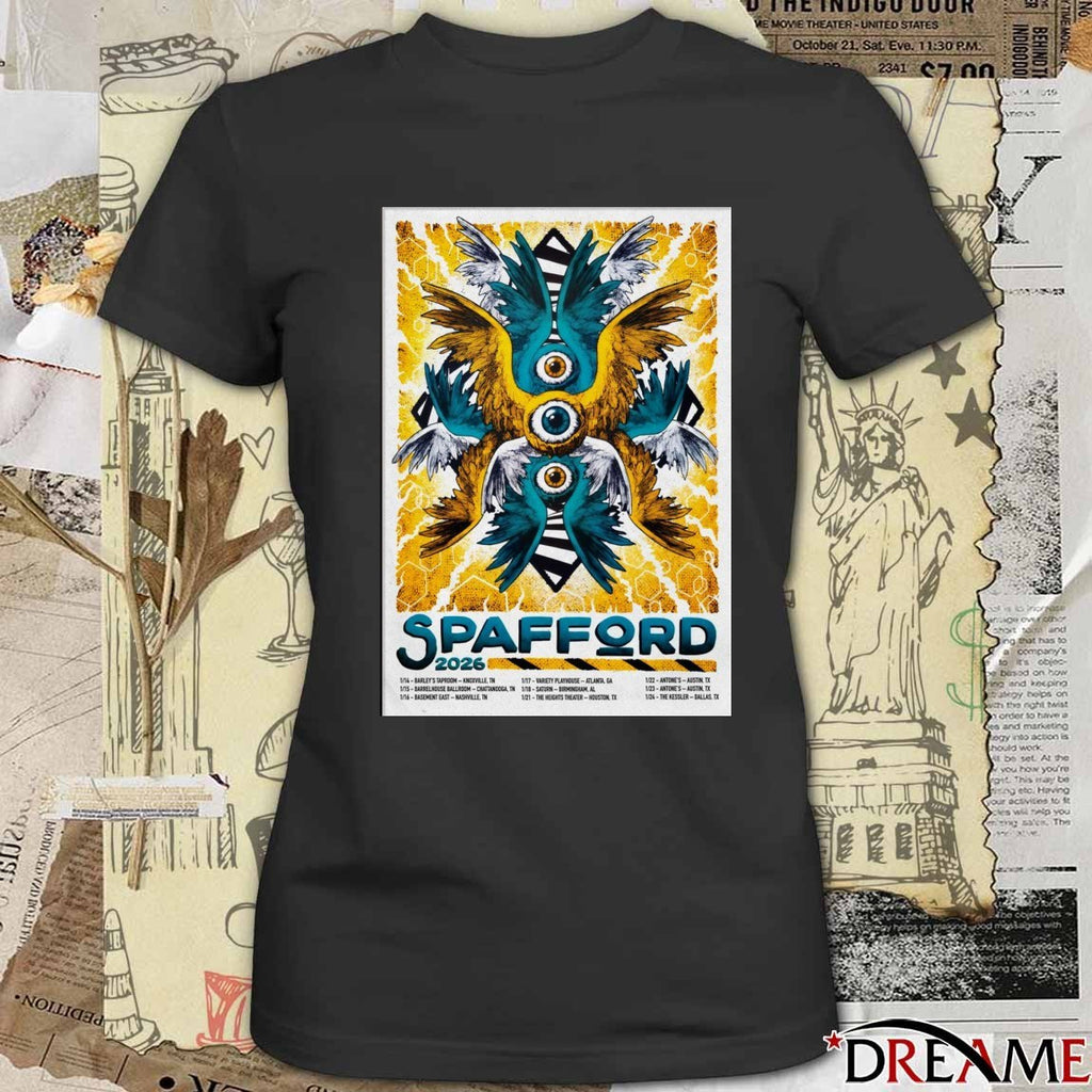 Poster Spafford Winter January 14-24 2026 Tour t-shirt