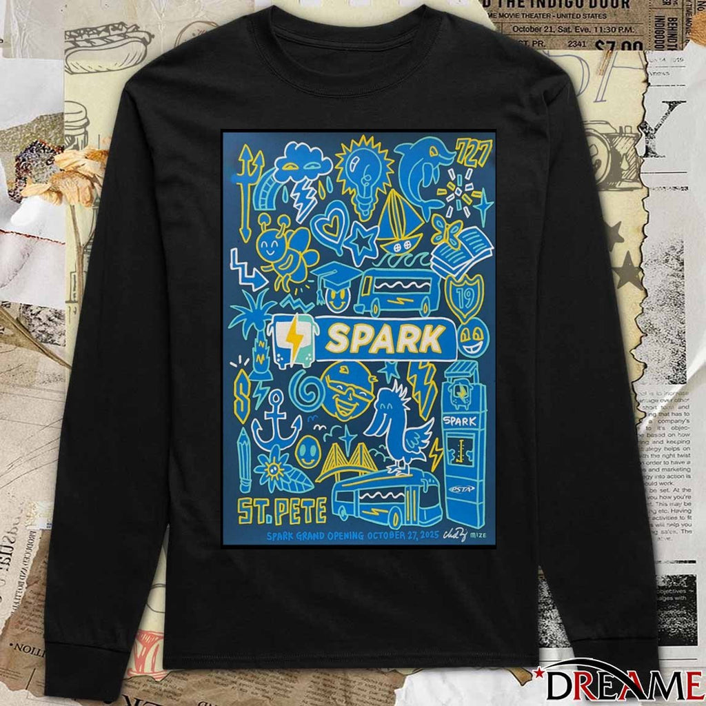 Poster Spark October 27 2025 Spark Grand Opening St. Pete FL t-shirt