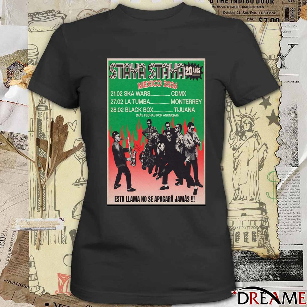 Poster Staya Staya Mexico Tour February 21-28 2026 t-shirt