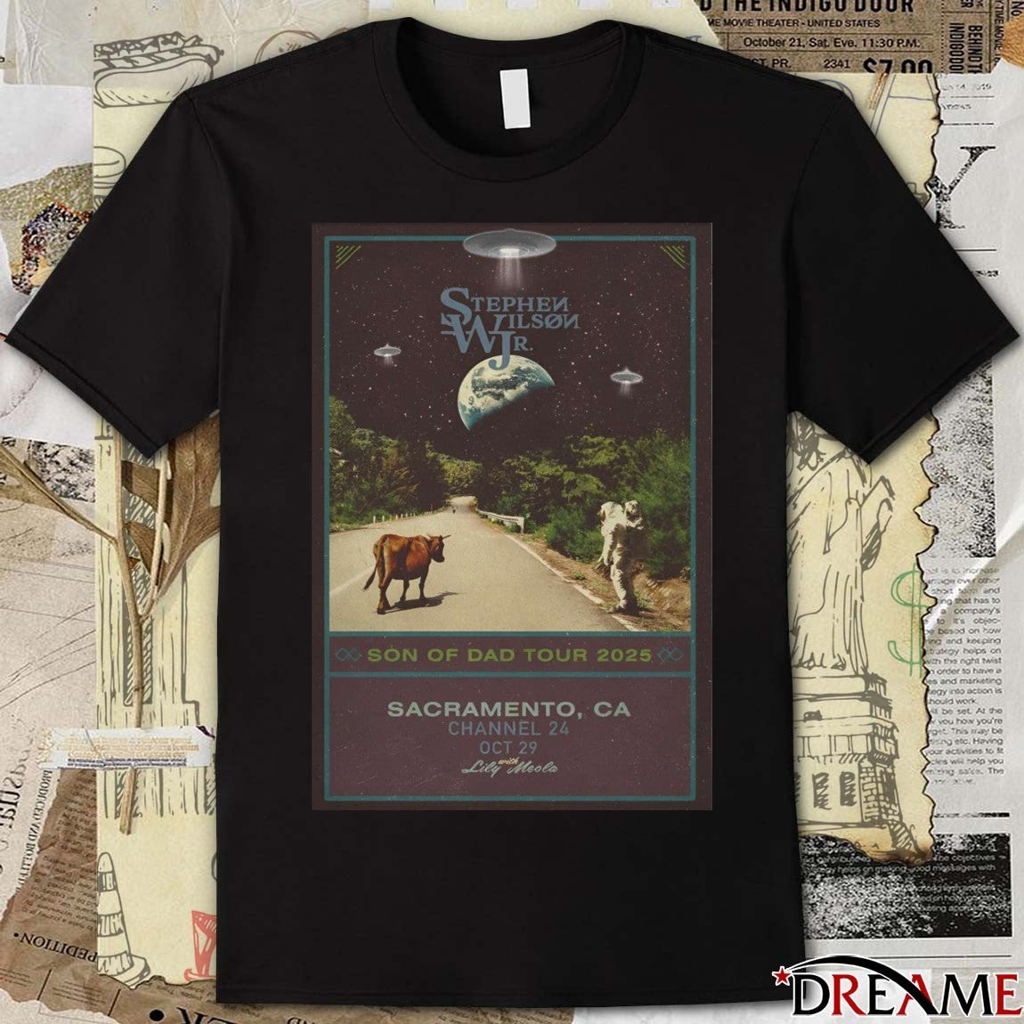 Poster Stephen Wilson JR. October 29 2025 Sacramento CA Channel 24 Tour t-shirt