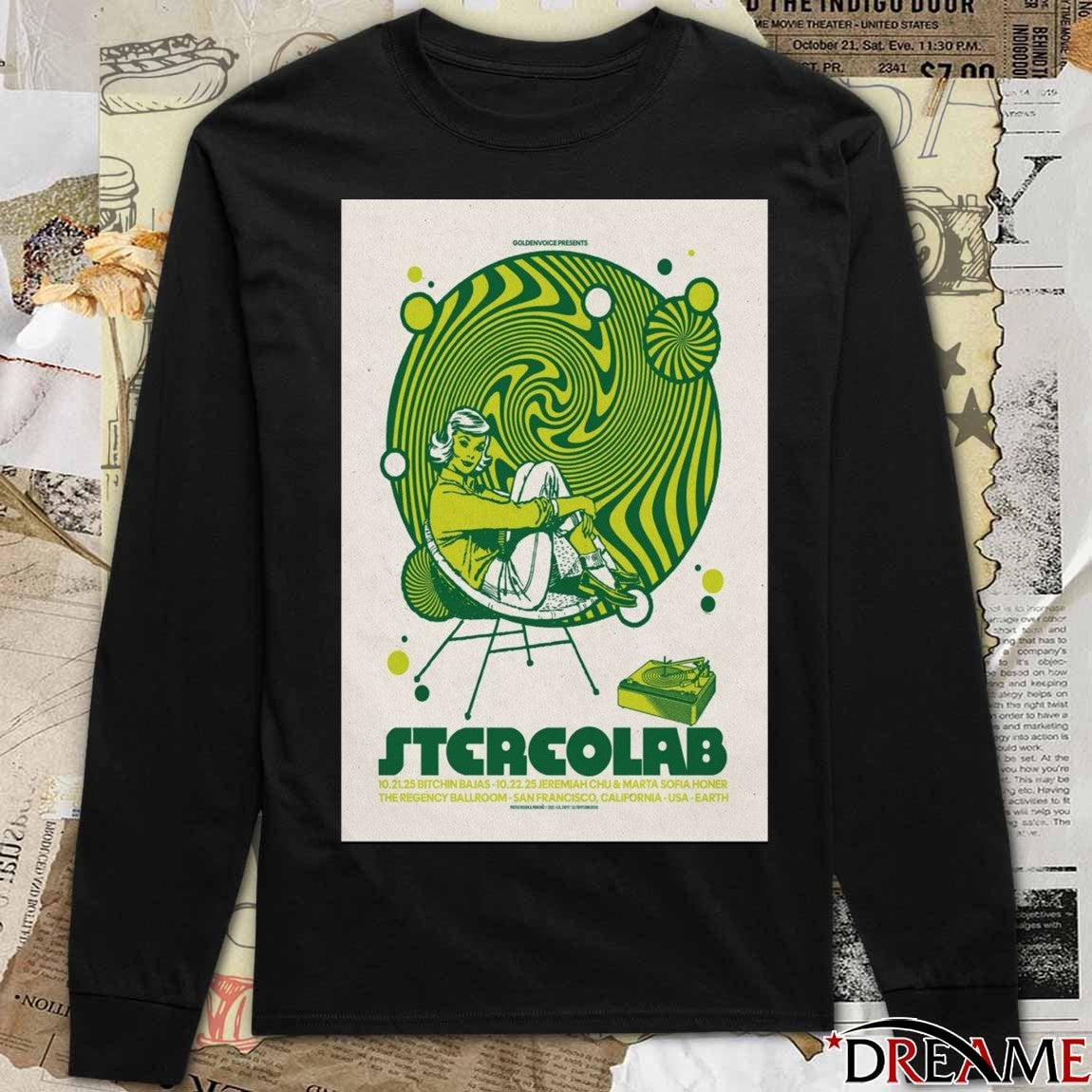 Poster Stereolab November 22-23 2025 The Regency Ballroom San Francisco t-shirt