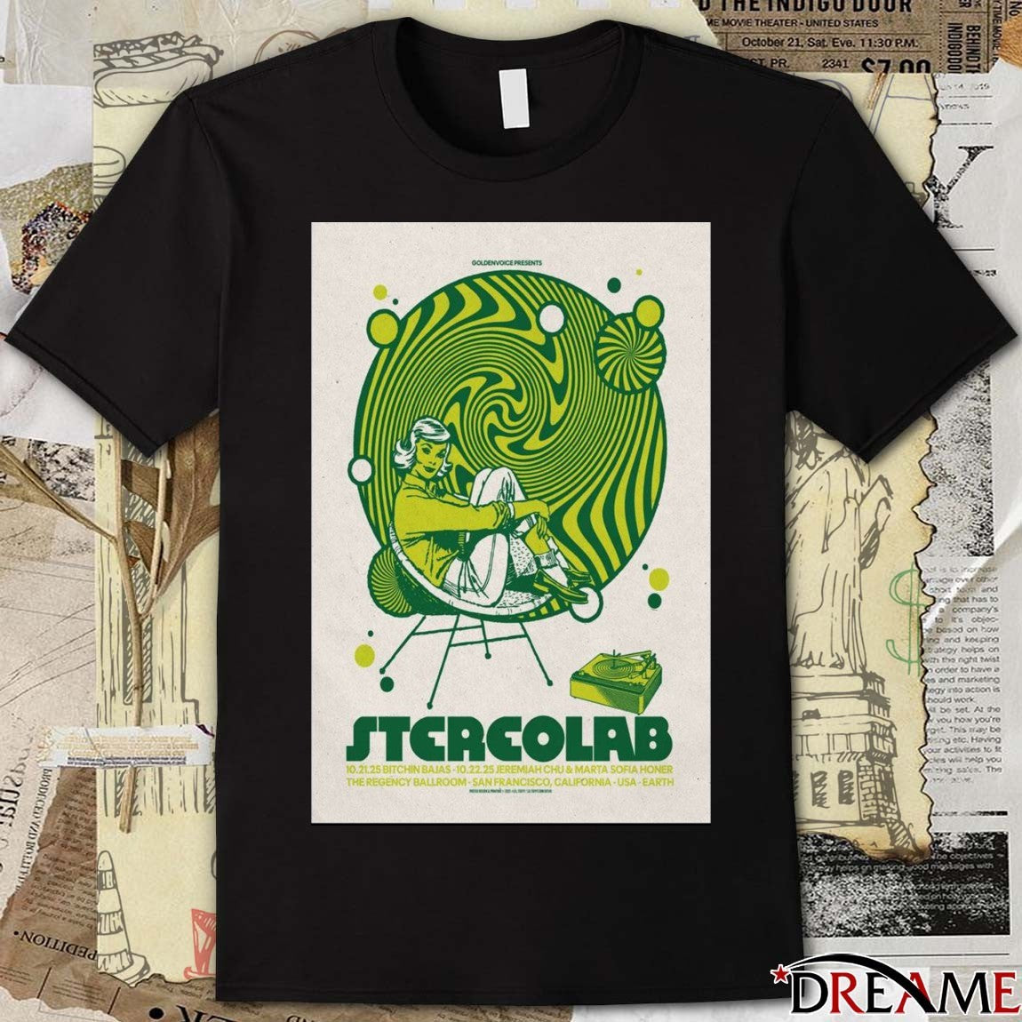 Poster Stereolab November 22-23 2025 The Regency Ballroom San Francisco t-shirt