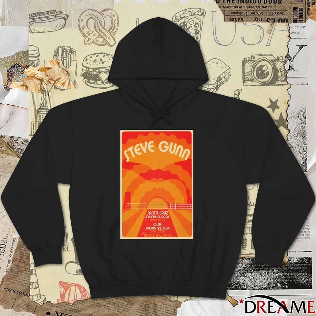 Poster Steve Gunn California 2026 January 21 – 22 Tour t-shirt