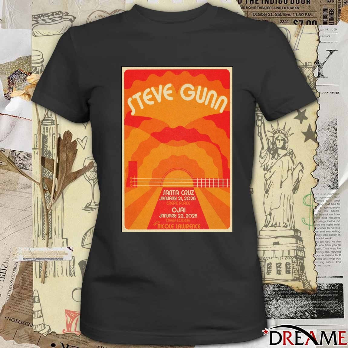 Poster Steve Gunn California 2026 January 21 – 22 Tour t-shirt