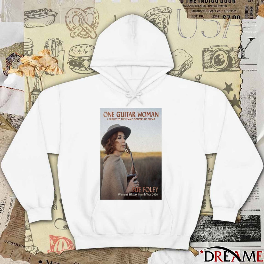 Poster Sue Foley One Guitar Woman Women’s History Month Tour 2026 t-shirt