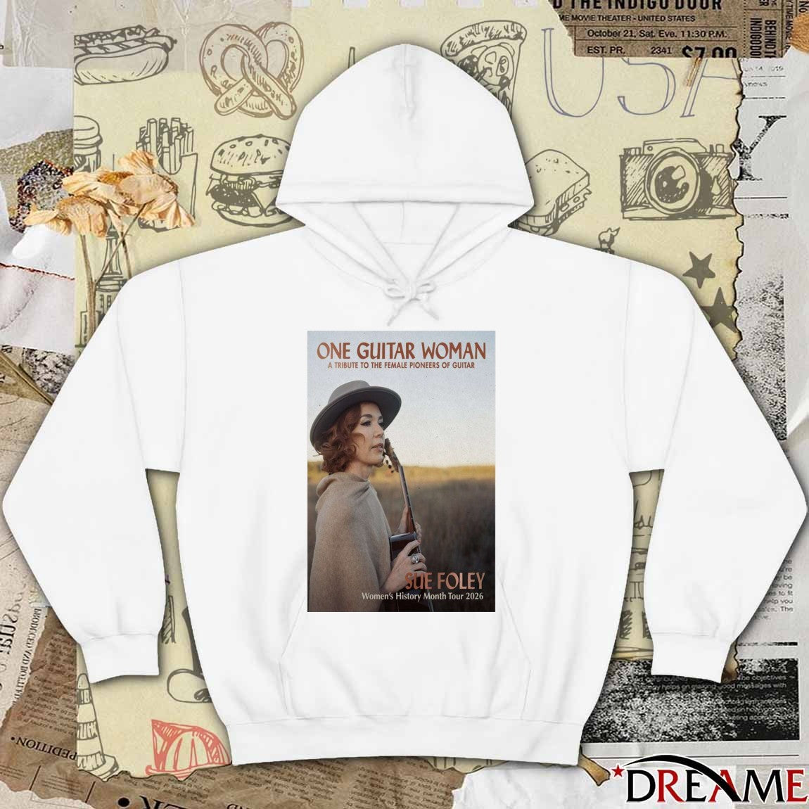 Poster Sue Foley One Guitar Woman Women’s History Month Tour 2026 t-shirt