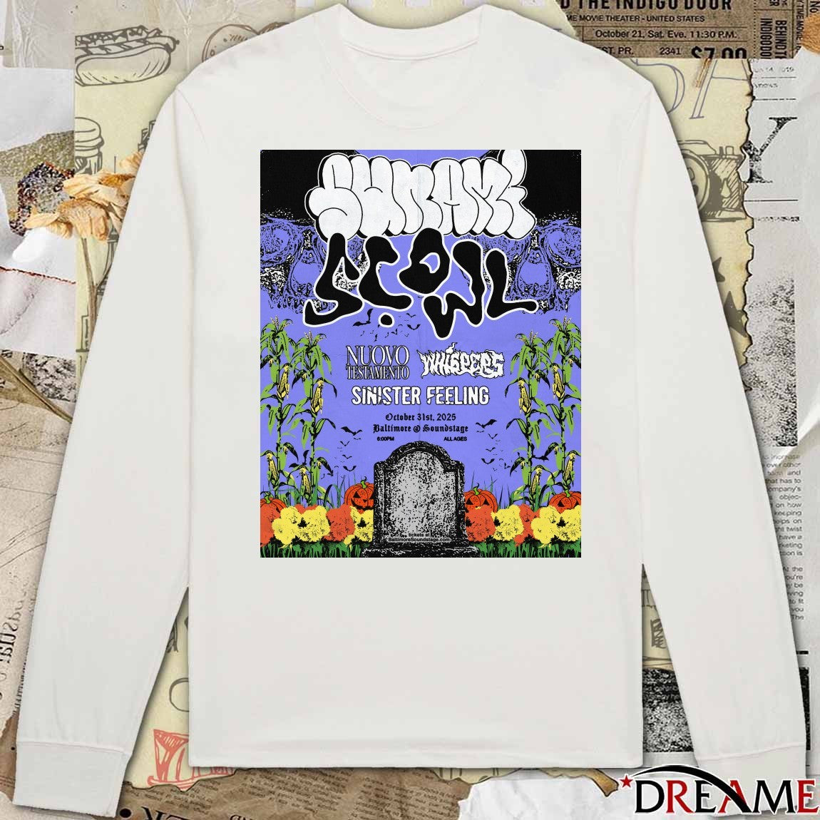Poster Sunami And Scowl Baltimore MD October 31 2025 Halloween t-shirt