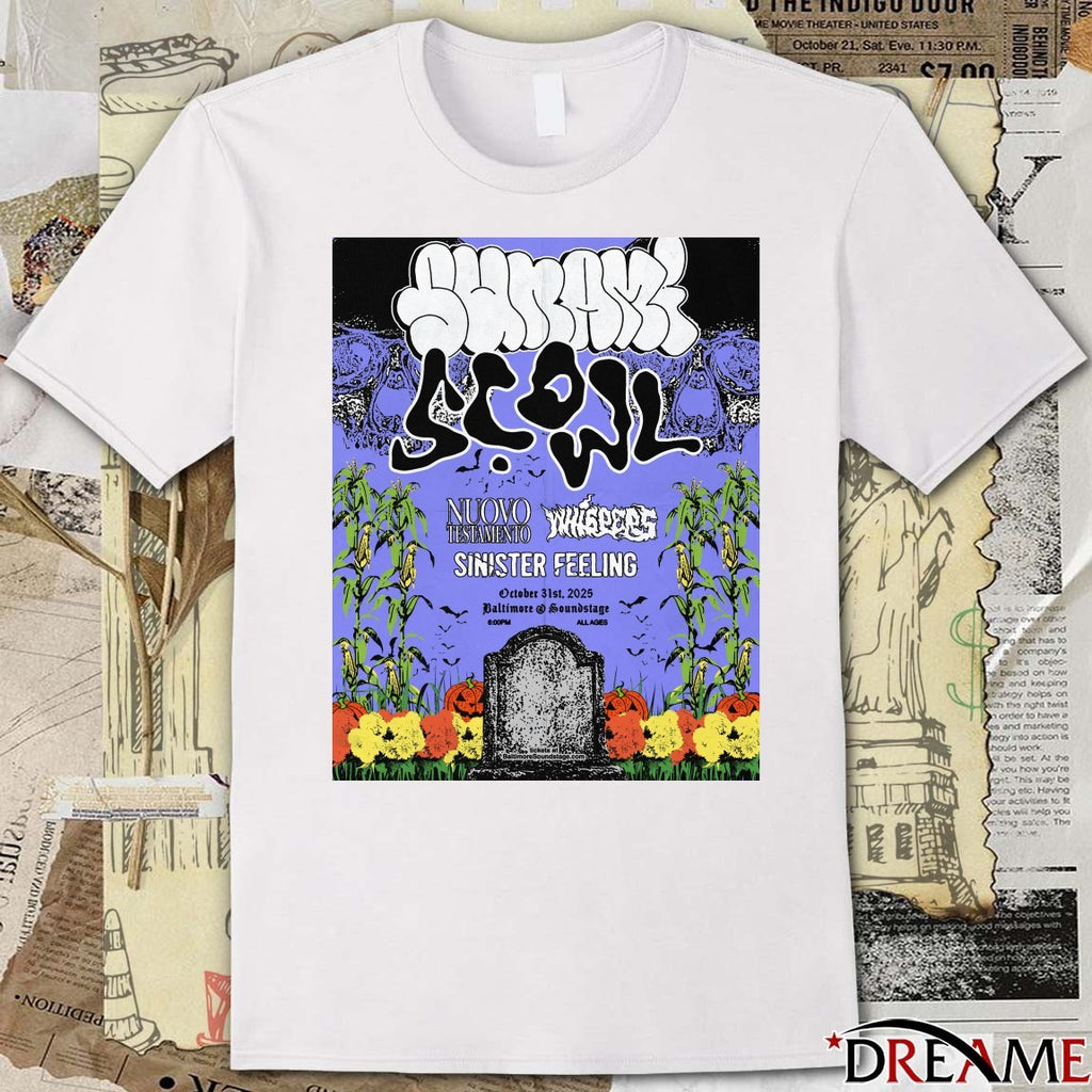 Poster Sunami And Scowl Baltimore MD October 31 2025 Halloween t-shirt