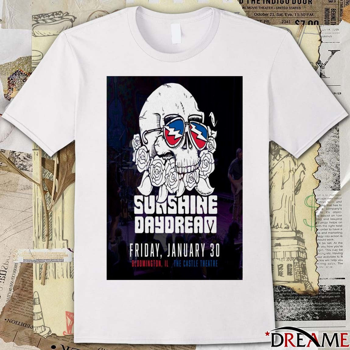 Poster Sunshine Daydream 30 January 2026 Bloomington IL The Castle Theatre t-shirt