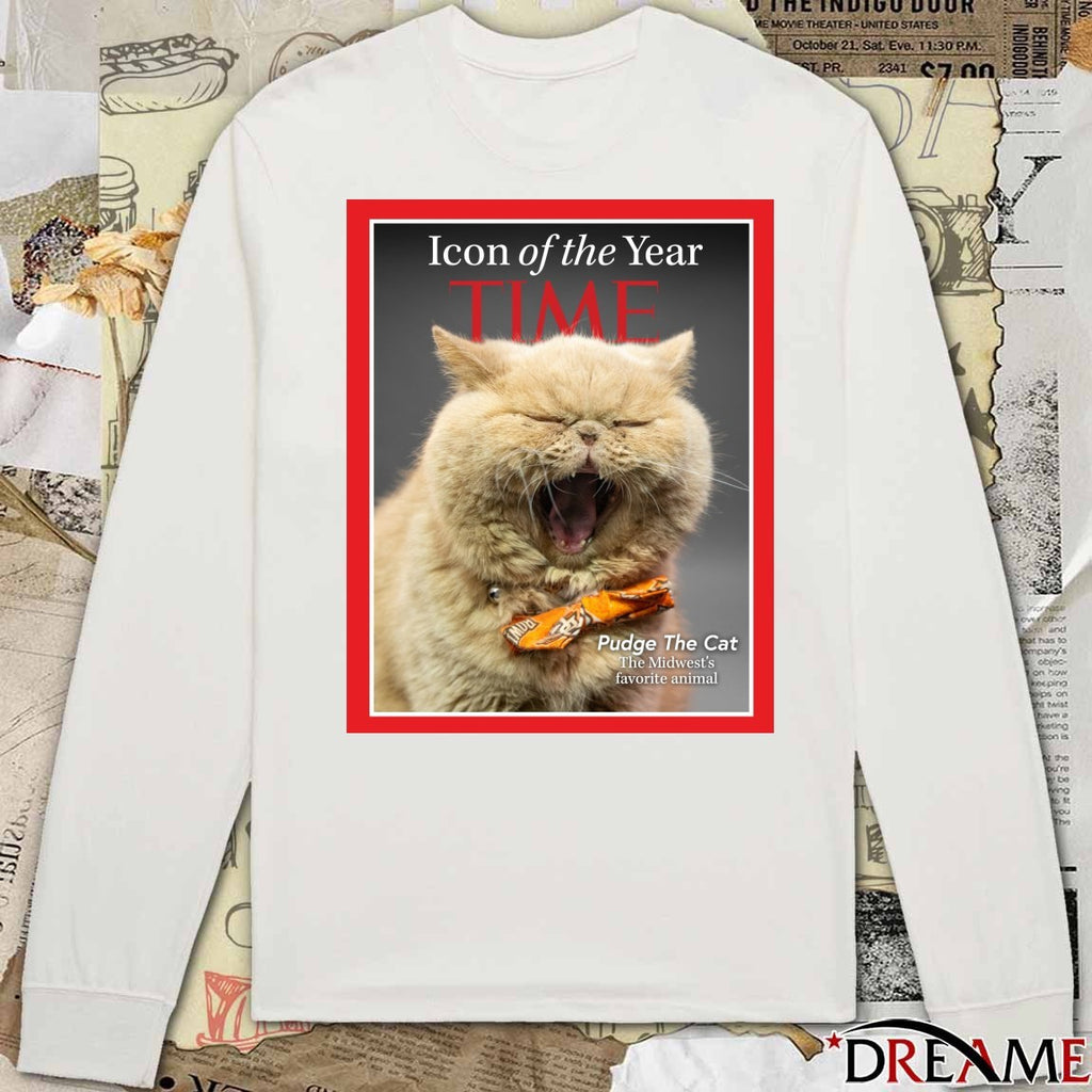 Poster TIME Icon Of The Year Pudge The Cat The Midwest’s Favorite Animal t-shirt