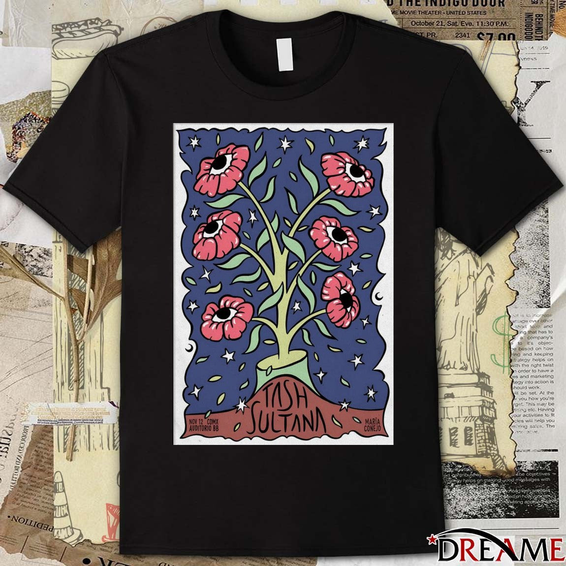 Poster Tash Sultana November 12 2025 Auditorio BB CDMX t-shirt