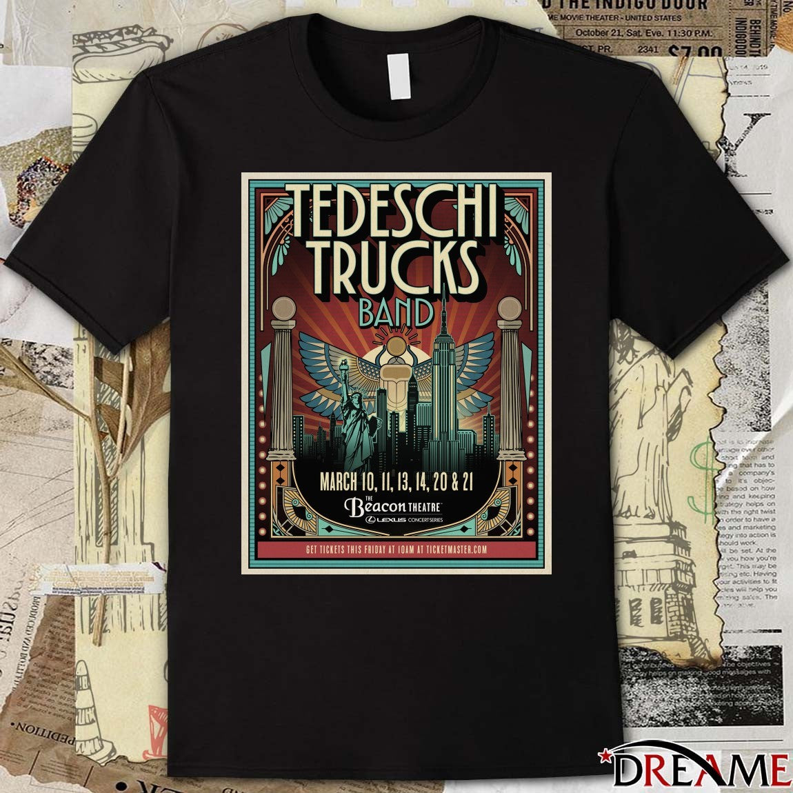 Poster Tedeschi Trucks Band Beacon Theatre in New York March 10, 11, 13, 14, 20, and 21 2026 t-shirt