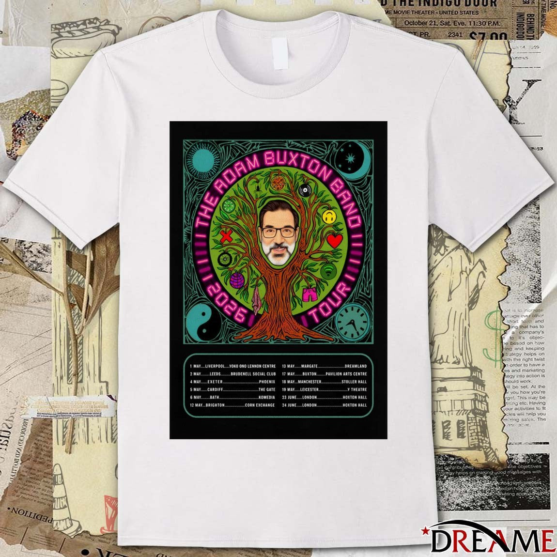 Poster The Adam Buxton Band 2026 Spring Tour May 1 – June 24 t-shirt