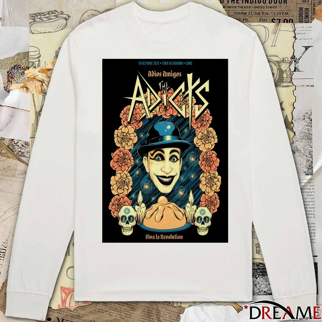 Poster The Adicts October 10 2025 Foro Velodromo CDMX t-shirt