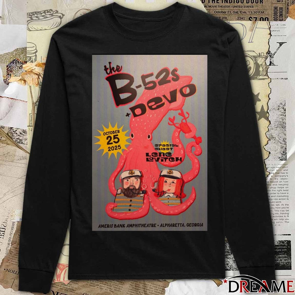 Poster The B-52s and Devo October 25 2025 Ameris Bank Amphitheatre Alpharetta GA t-shirt