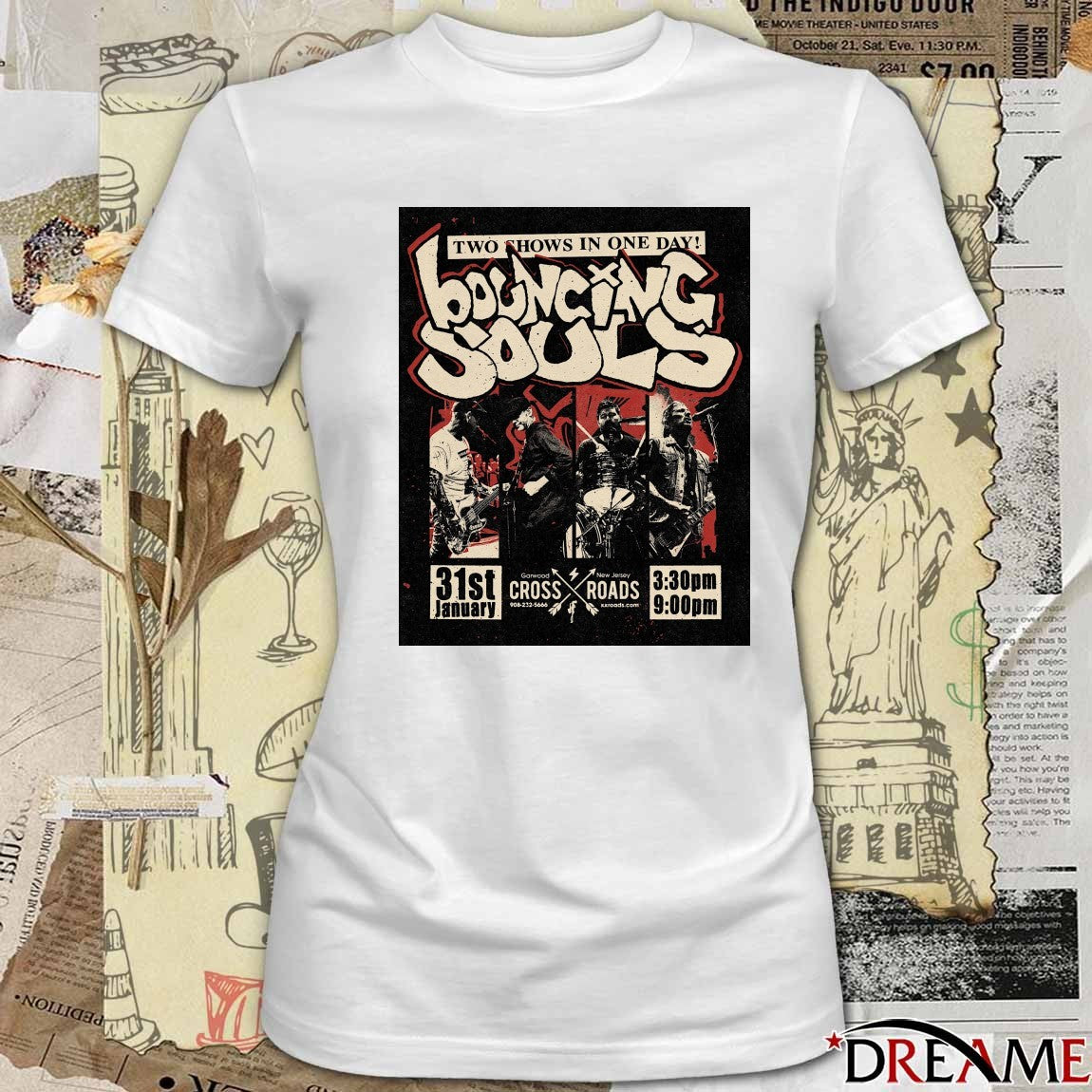Poster The Bouncing Souls January 31 2026 In Garwood NJ t-shirt
