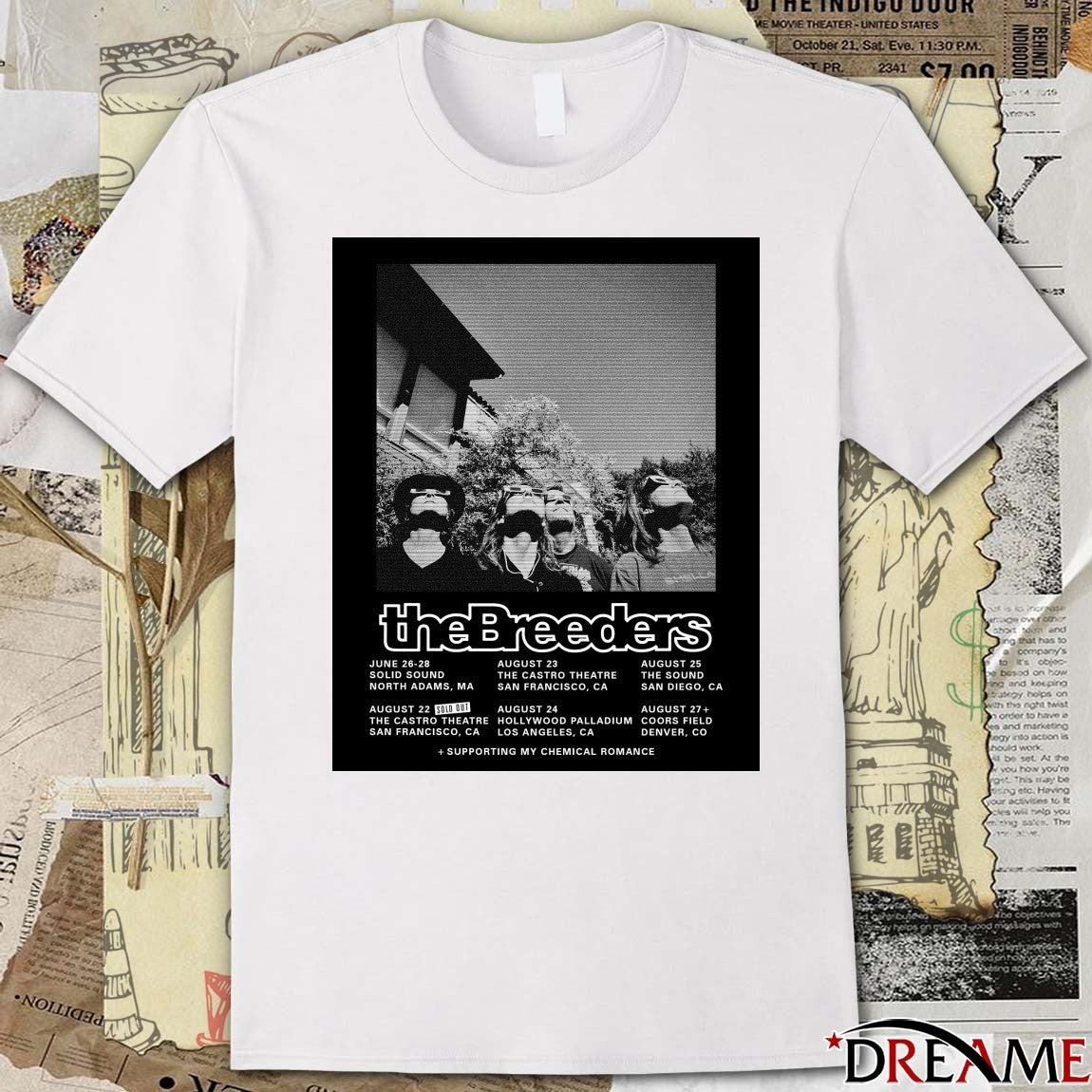 Poster The Breeders August 2026 Shows Los Angeles and San Diego dates t-shirt
