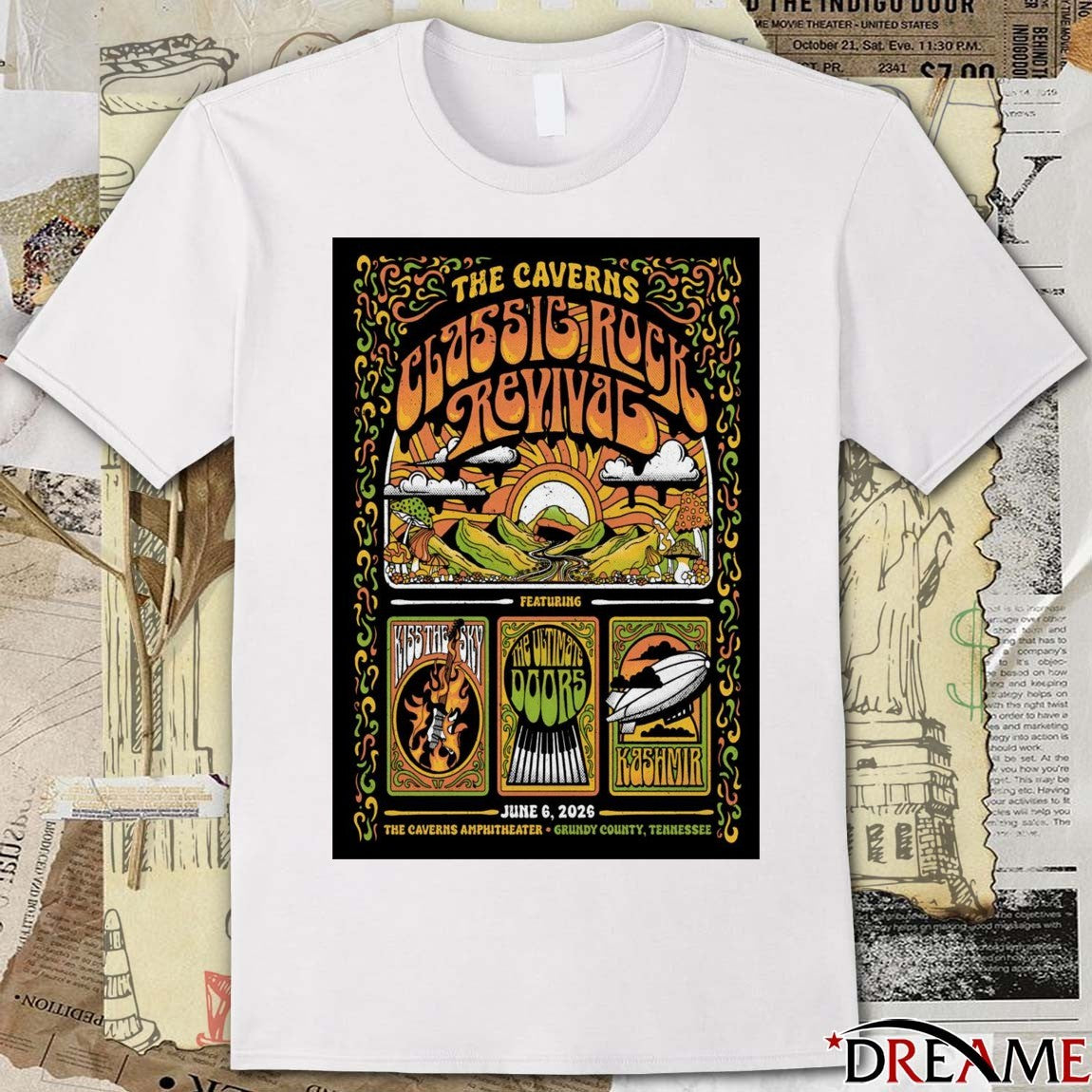 Poster The Caverns Classic Rock Revival June 6 2026 Grundy County TN t-shirt