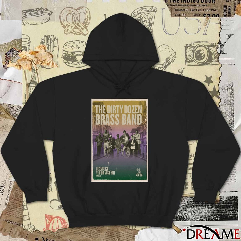 Poster The Dirty Dozen Brass Band In Ventura CA On December 28 2025 Ventura Music Hall t-shirt