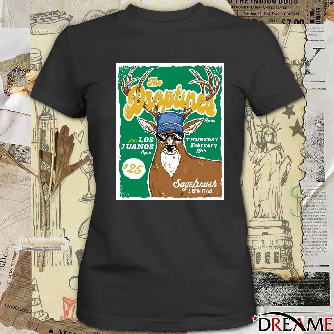Poster The Droptines February 19 2026 Sagebrush in Austin TX t-shirt