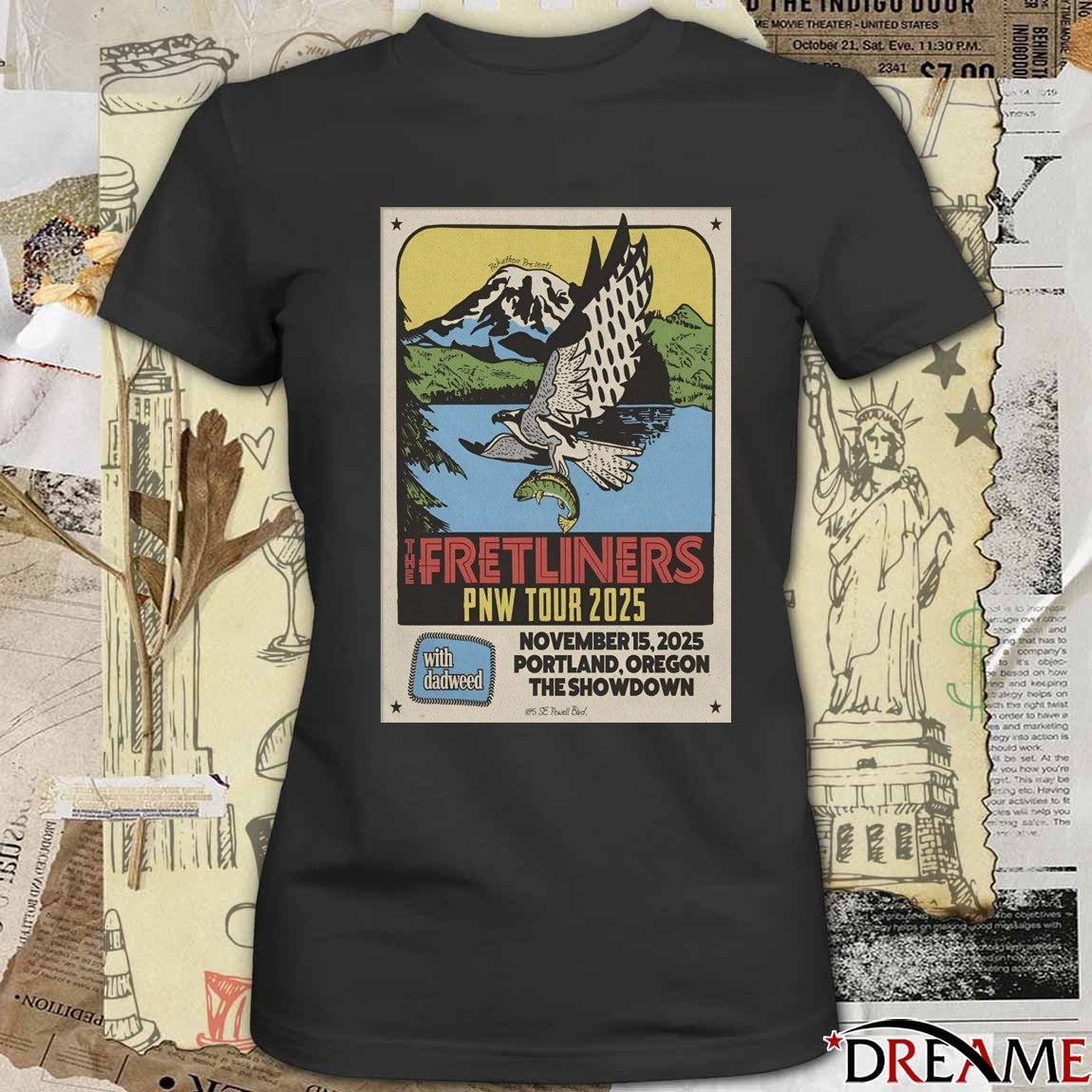 Poster The Fretliners At The Showdown Portland Oregon On November 15 2025 t-shirt