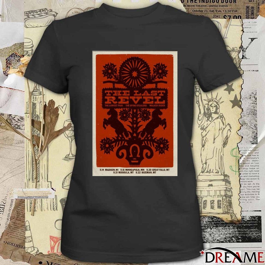 Poster The Last Revel The Lowest Pair The Spine Stealers Walker Rider November 14-22 Tour 2025 t-shirt