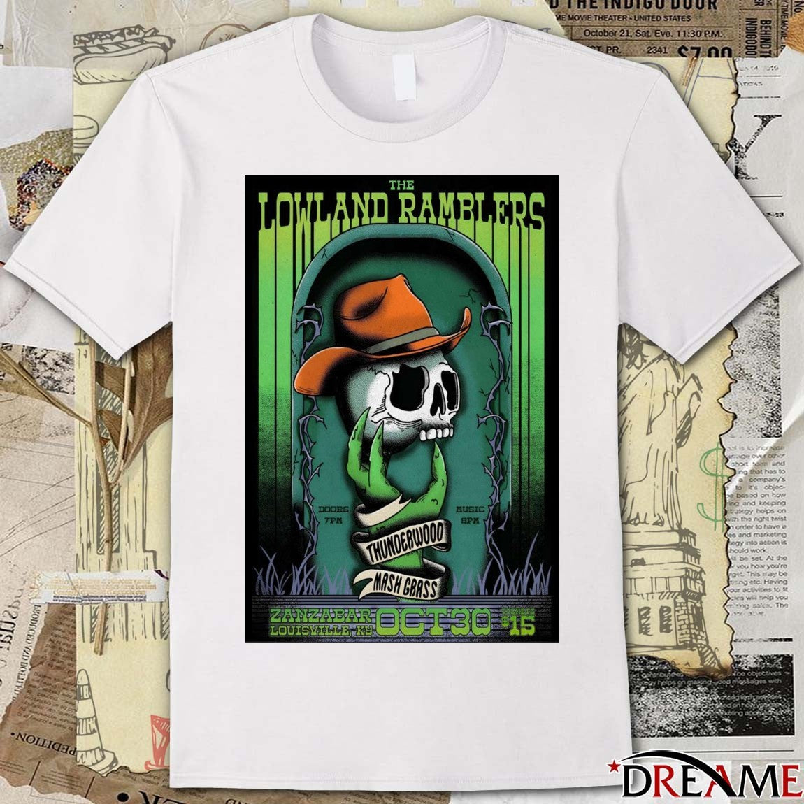 Poster The Lowland Ramblers October 30 2025 Zanzabar Louisville KY t-shirt