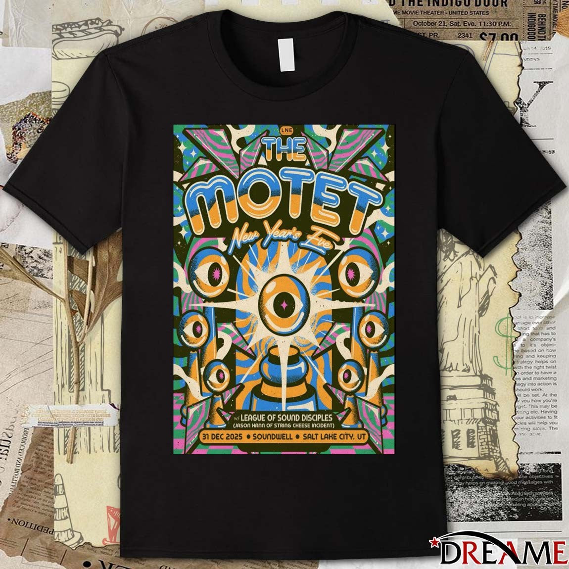 Poster The Motet December 31 2025 Soundwell In Salt Lake City UT t-shirt