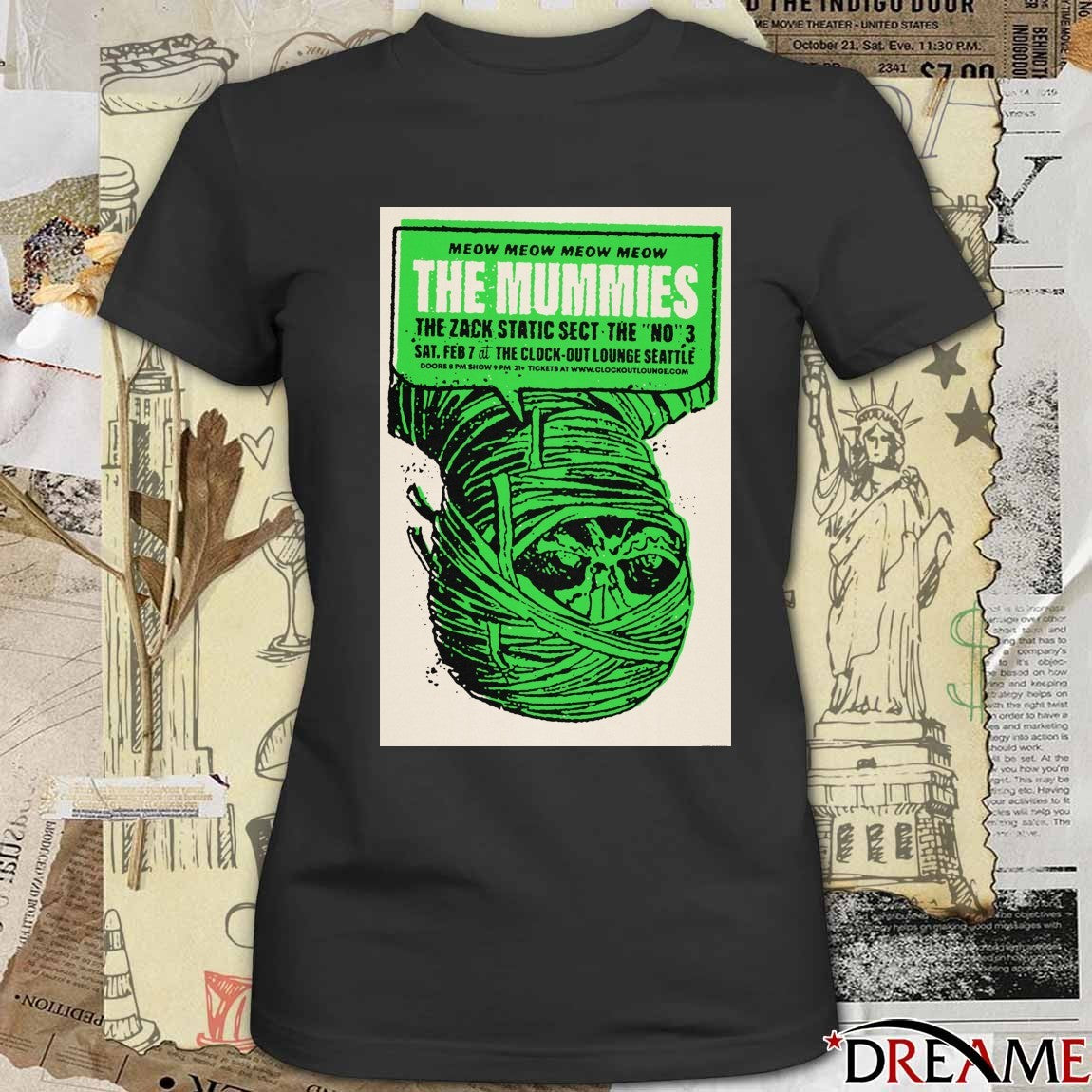 Poster The Mummies February 7 2026 At Clock-Out Lounge In Seattle WA t-shirt