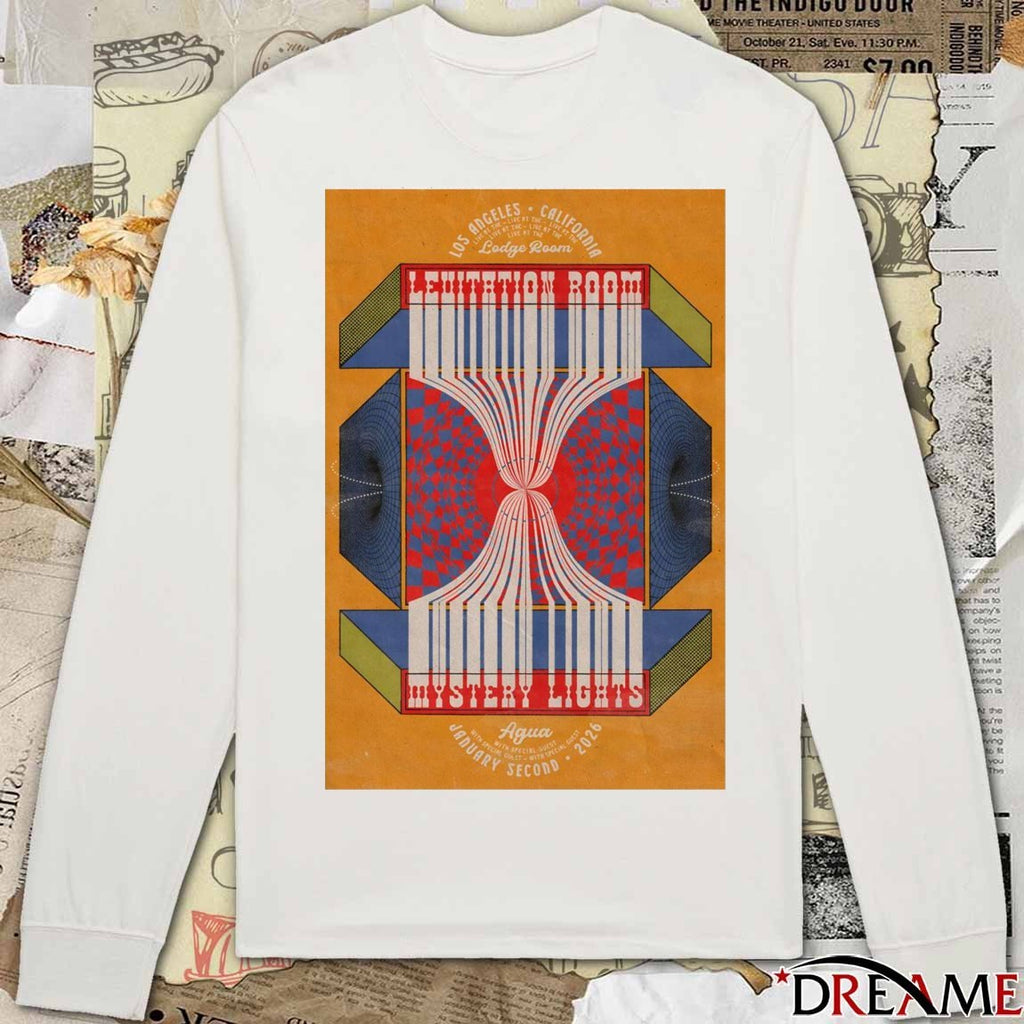 Poster The Mystery Lights January 2 2026 Levitation At Lodge Room in Los Angeles CA t-shirt