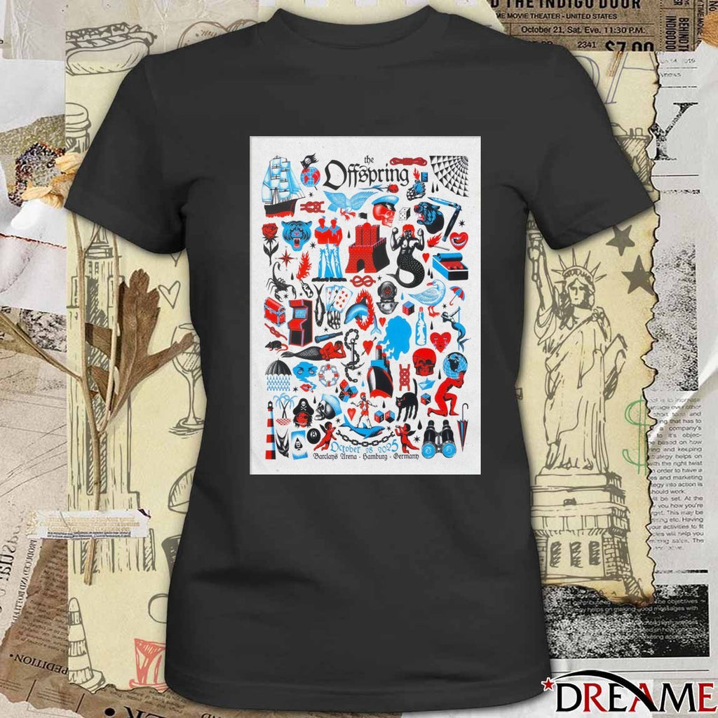 Poster The Offspring Barclays Arena Hamburg Germany October 28 2025 Tour t-shirt