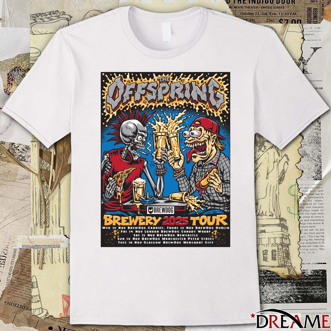 Poster The Offspring BrewDog Brewery November 10 – 18 2025 Tour t-shirt