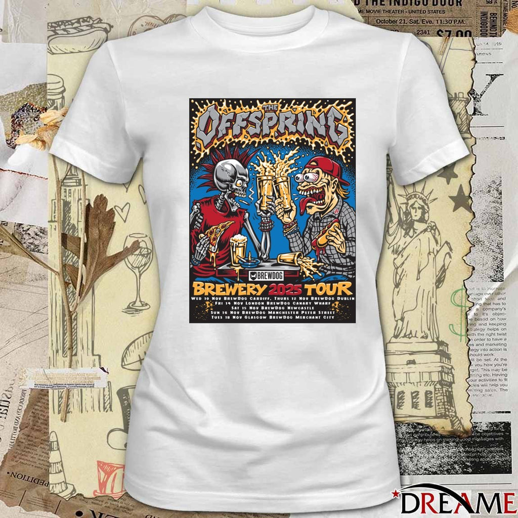 Poster The Offspring BrewDog Brewery November 10 – 18 2025 Tour t-shirt