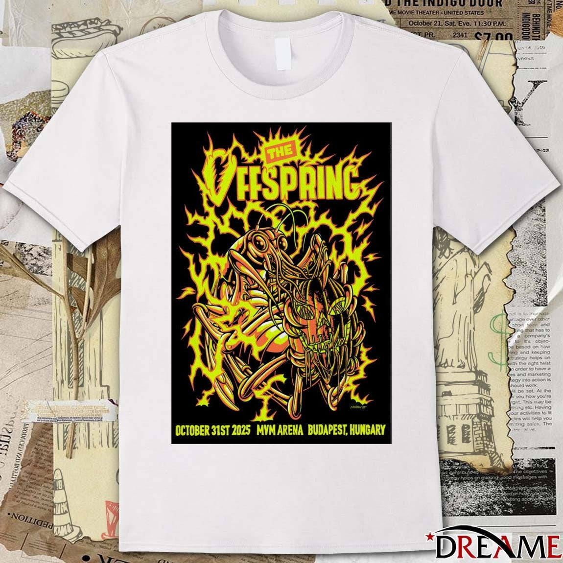 Poster The Offspring MVM Arena Budapest Hungary October 31 2025 t-shirt