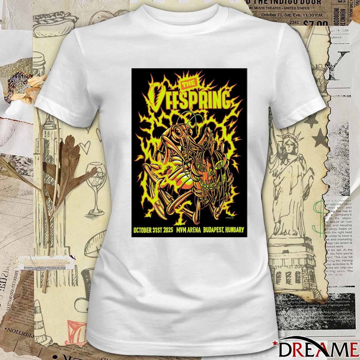 Poster The Offspring MVM Arena Budapest Hungary October 31 2025 t-shirt