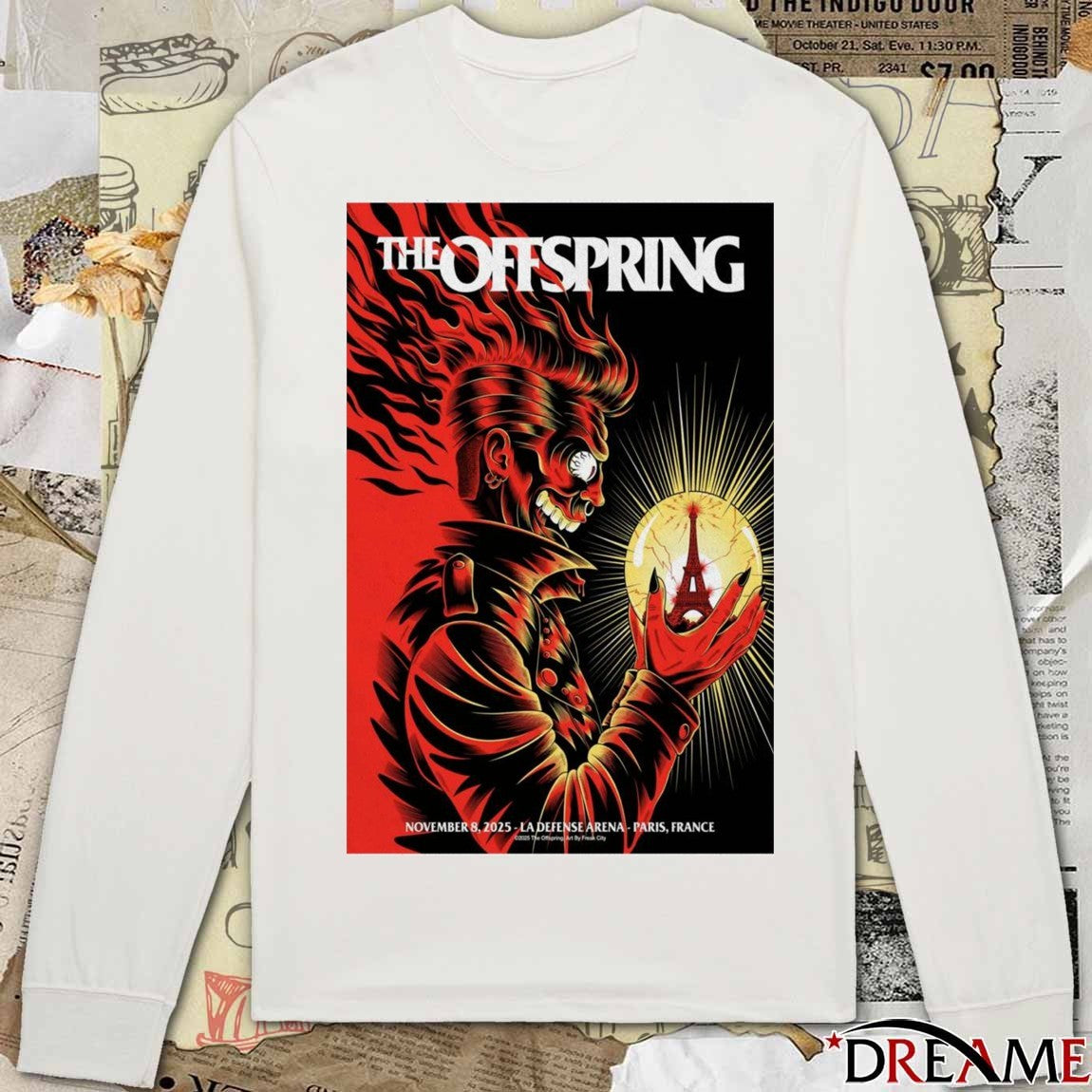 Poster The Offspring November 8 2025 Paris La Défense Arena Nanterre France t-shirt