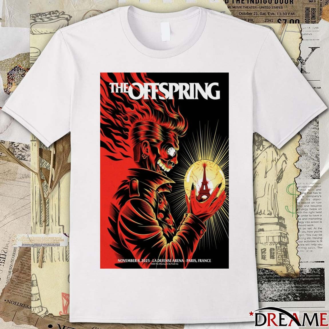 Poster The Offspring November 8 2025 Paris La Défense Arena Nanterre France t-shirt