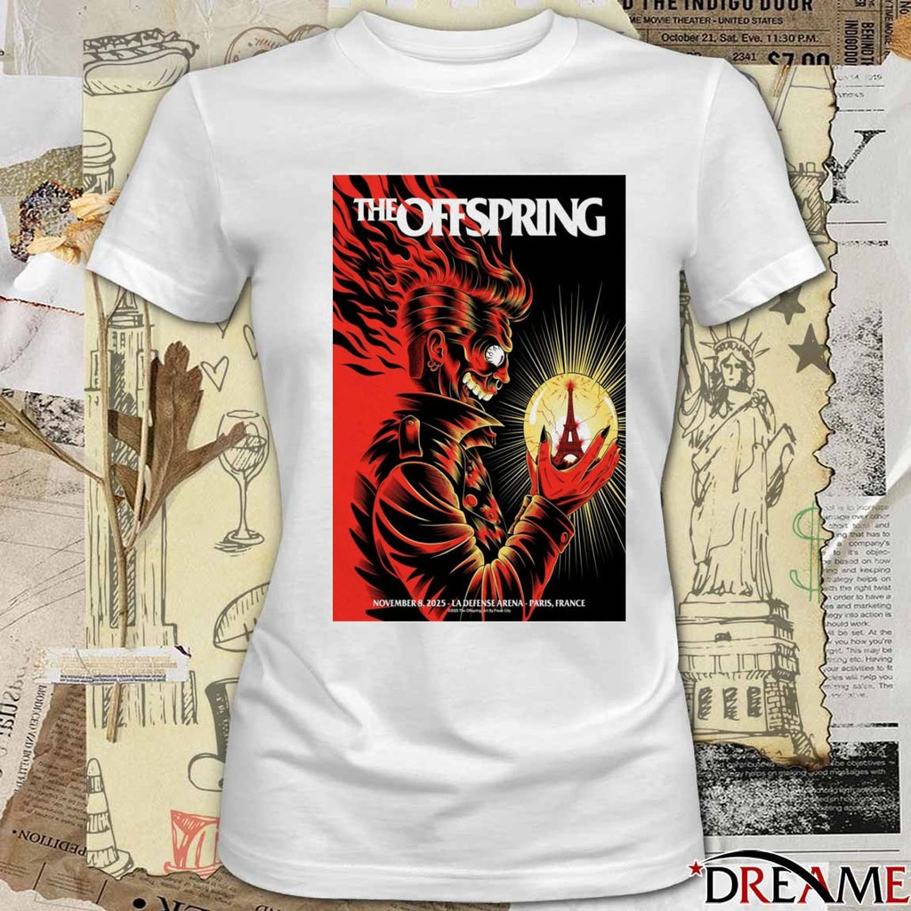 Poster The Offspring November 8 2025 Paris La Défense Arena Nanterre France t-shirt