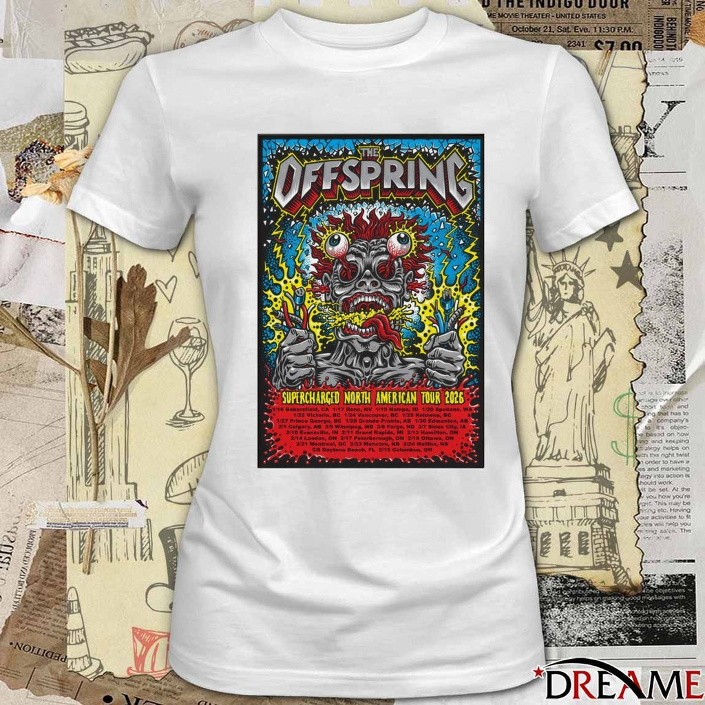 Poster The Offspring Supercharged North American 2026 Tour t-shirt
