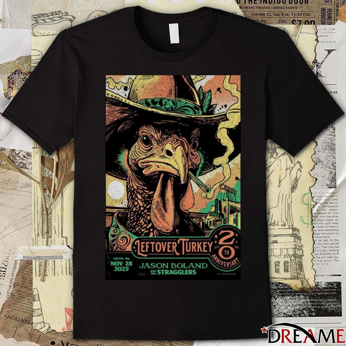 Poster The Stragglers November 28 2025 Leftover Turkey Tulsa OK t-shirt