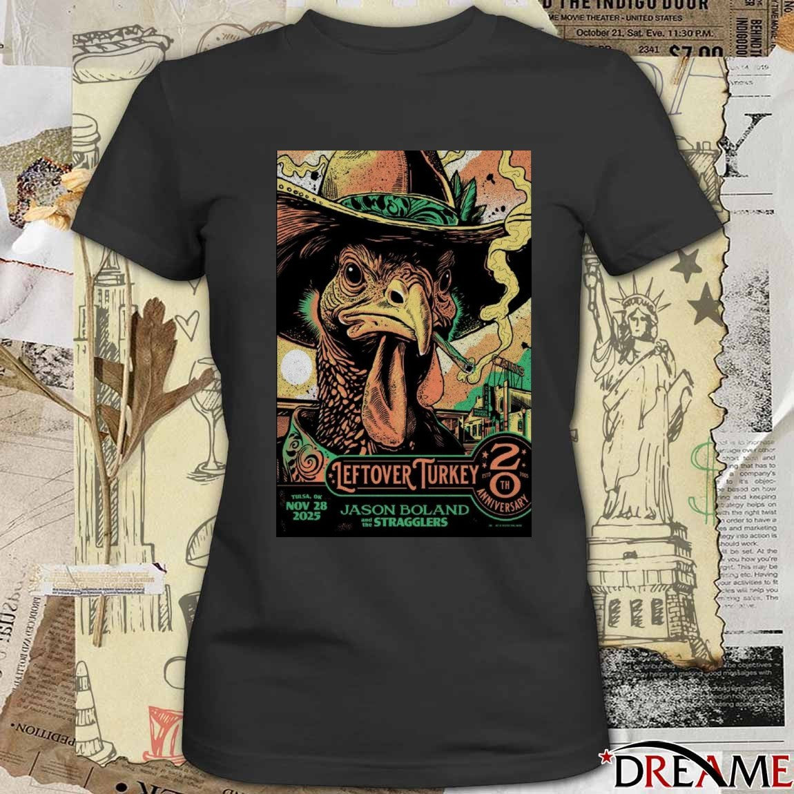 Poster The Stragglers November 28 2025 Leftover Turkey Tulsa OK t-shirt