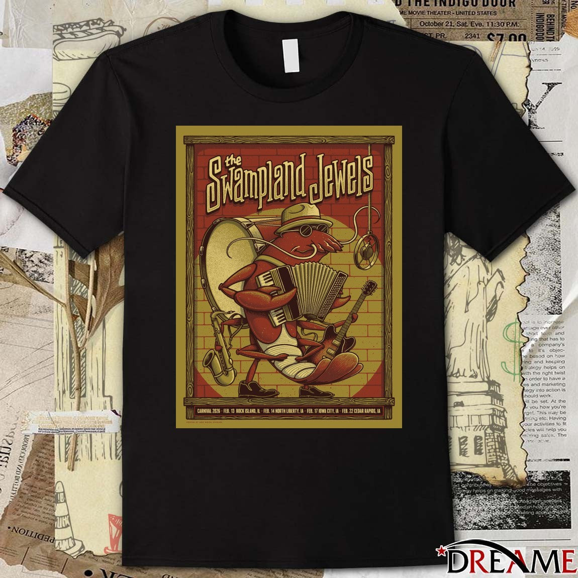Poster The Swampland Jewels February 2026 Carnival Tour t-shirt