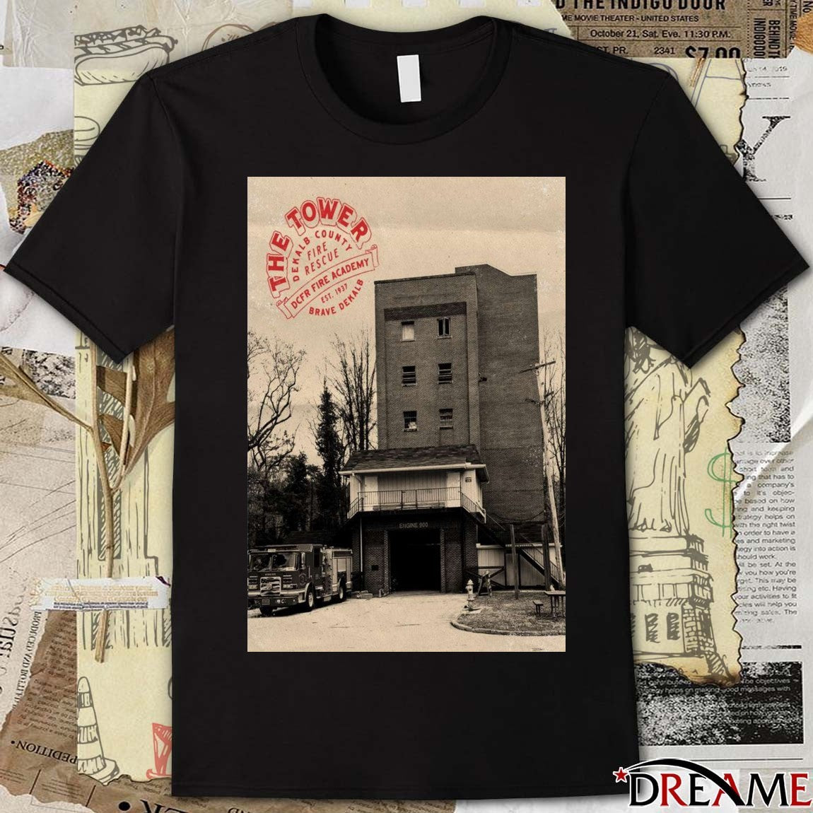 Poster The Tower DeKalb County Fire Academy t-shirt