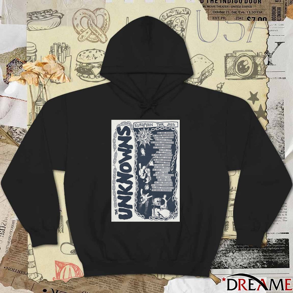 Poster The Unknowns European Tour 2026 February 06 – March 01 t-shirt